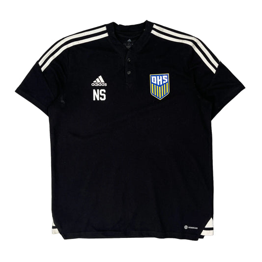 Vintage Dhs Adidas Polo Shirt - Large Black Polyester