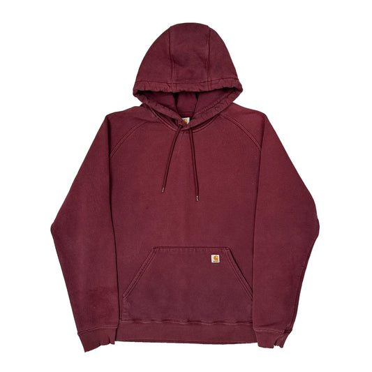 Carhartt Hoodie - Large Burgundy Cotton Blend