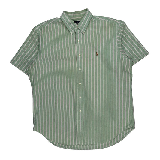 Ralph Lauren Striped Short Sleeve Shirt - XL Green Cotton