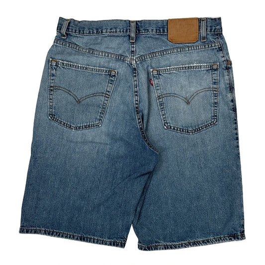 Levis Baggy Denim Shorts - 34W 11L Blue Cotton