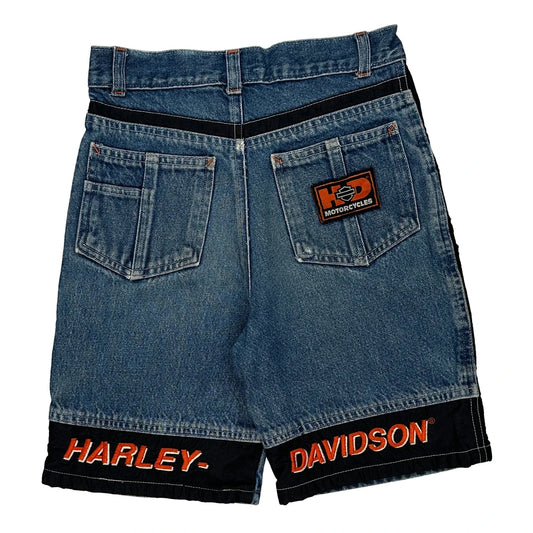 Age 6 Harley Davidson Denim Shorts - Small Blue Denim