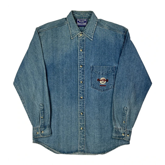 Hard Rock Cafe Denim Shirt - Small Blue Cotton