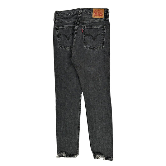 501 Levis Skinny Jeans - 26W UK 6 Grey Cotton