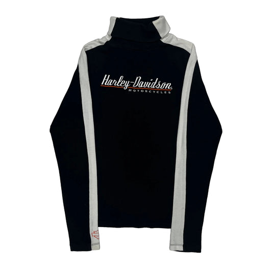 Motorcycles Harley Davidson Spellout Long Sleeve T-Shirt - Small Black Cotton