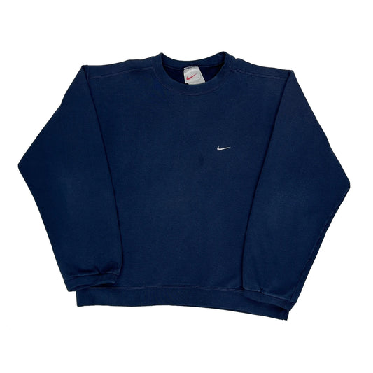 Vintage Nike Sweatshirt - Large Blue Cotton