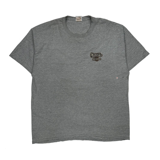 Vintage Chilkoot Pass Harley Davidson Graphic T-Shirt - 2XL Grey Polyester