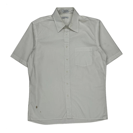 Christian Dior Short Sleeve Shirt - Large White Cotton Blend