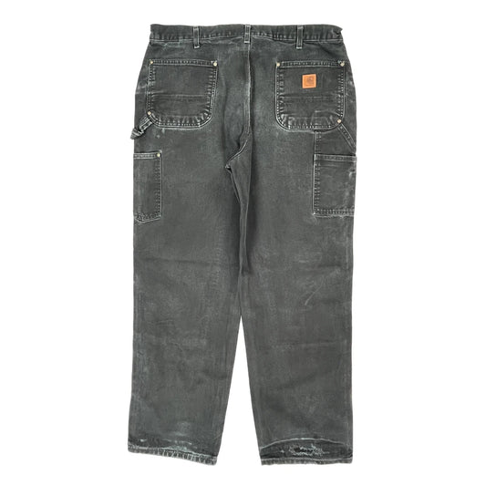 Carhartt Double Knee Carpenter Trousers - 38W 32L Black Cotton
