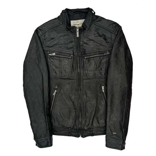 Levis Leather Jacket - Medium Black Leather