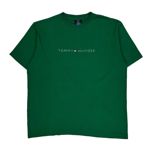 Tommy Hilfiger T-Shirt - Large Green Cotton