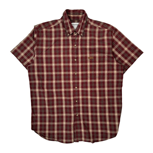 Vintage Carhartt Checked Short Sleeve Shirt - Large Red Cotton
