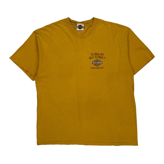 Smith Brothers Harley-Davidson Harley Davidson Graphic T-Shirt - Large Yellow Cotton