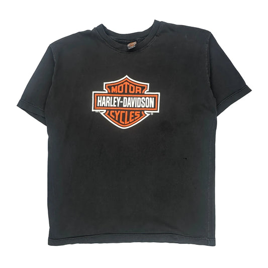 Motorcycles Harley Davidson Graphic T-Shirt - Medium Black Cotton
