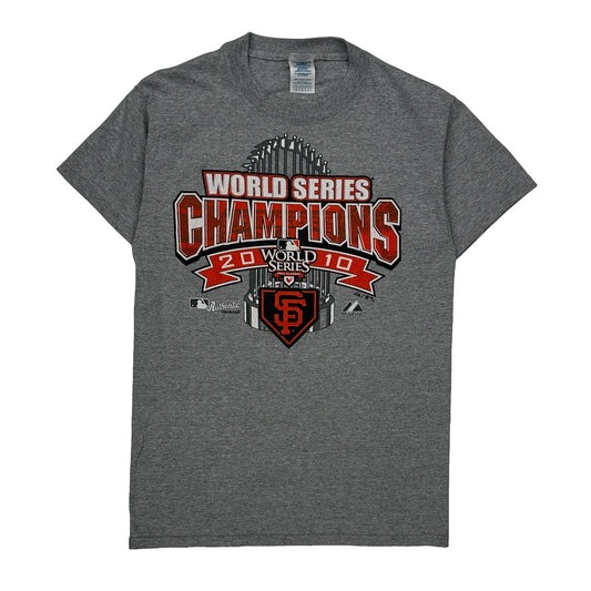 Vintage World Series Champions 2010 Delta Mlb T-Shirt - Small Grey Cotton