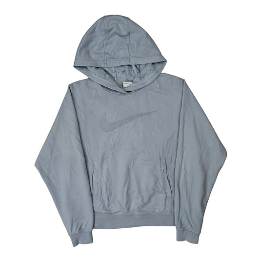 Vintage Nike Hoodie - Medium Blue Polyester