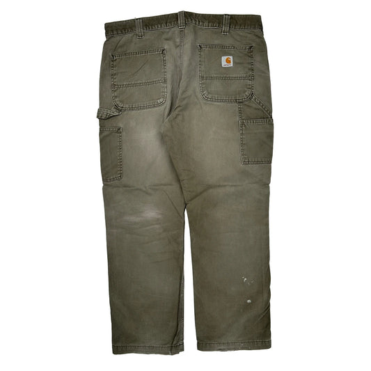 Carhartt Carpenter Trousers - 36W 28L Green Cotton