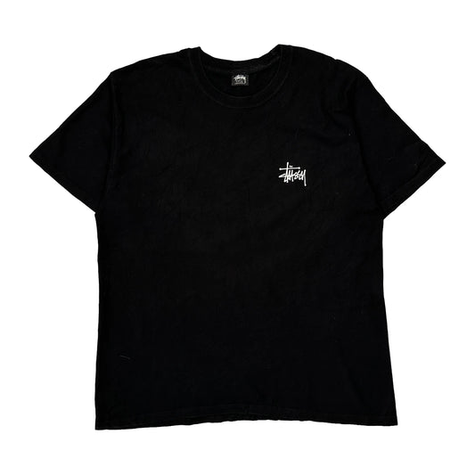 Stussy Spellout T-Shirt - Large Black Cotton