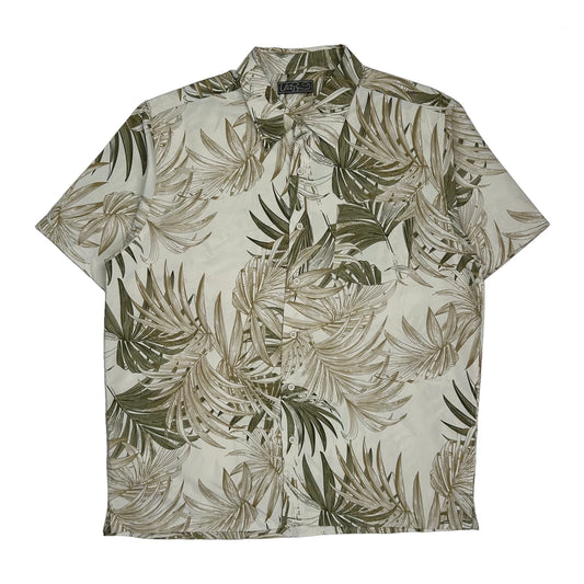 Urban Ray Floral Hawaiian Shirt - Large Beige Cotton
