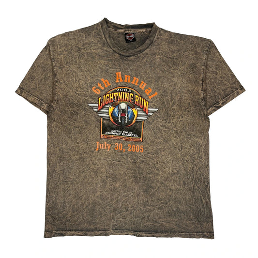 Harley Davidson Graphic T-Shirt - 2XL Brown Cotton