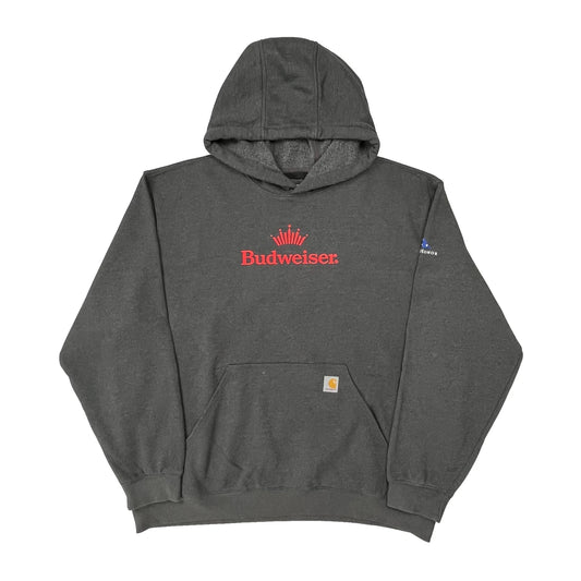 Vintage Budweiser Carhartt Hoodie - 2XL Grey Cotton