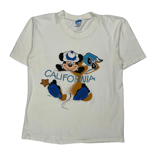 California Disney Cartoon T-Shirt - Medium White Cotton