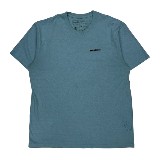 Shark Graphic Patagonia Graphic T-Shirt - XL Blue Cotton