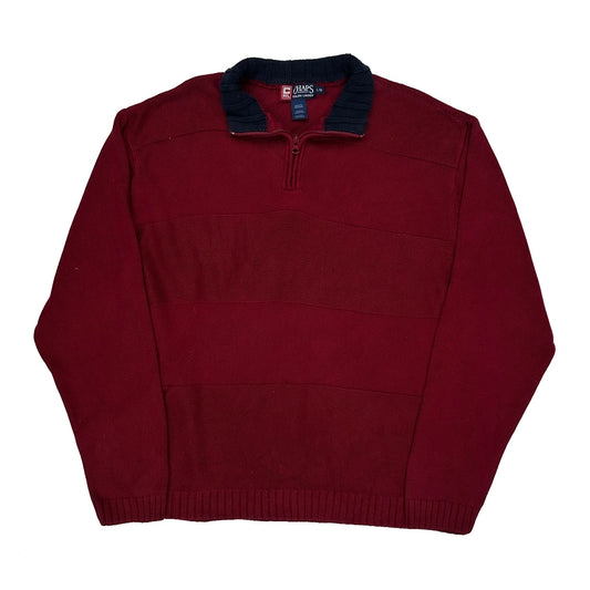 Vintage Chaps Ralph Lauren 1/4 Zip - Large Red Cotton