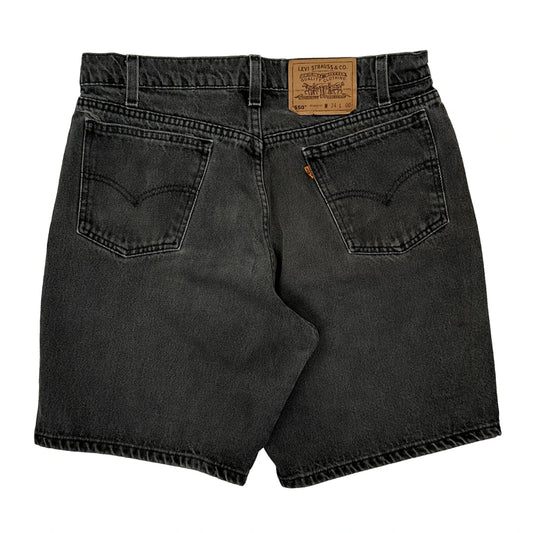 550 Levis Baggy Denim Shorts - 31W 9L Black Cotton