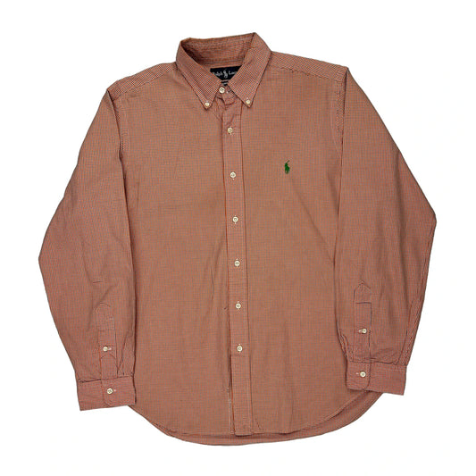 Ralph Lauren Checked Shirt - Large Orange Cotton