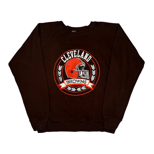 Made In USA 80S Champion Cleveland Browns Sweatshirt - XL Brown Acrylic Blend