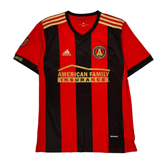 Vintage Atlanta United Fc Adidas 2017 Home Football Shirt - Large Red Polyester