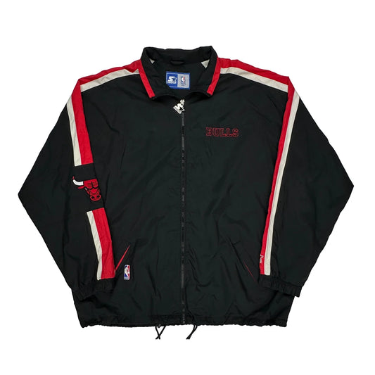 Chicago Bulls Starter Graphic Windbreaker - XL Black Nylon