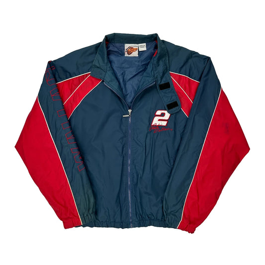 Nascar Winners Circle Spellout Windbreaker - Large Blue Polyester