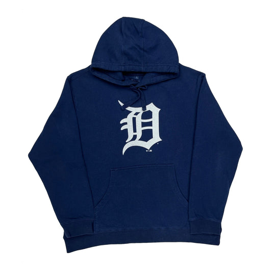 Vintage Detroit Tigers Fanatics Mlb Hoodie - XL Blue Cotton Blend