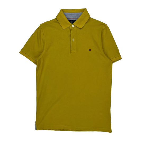 Tommy Hilfiger Slim Fit Polo Shirt - Small Yellow Cotton