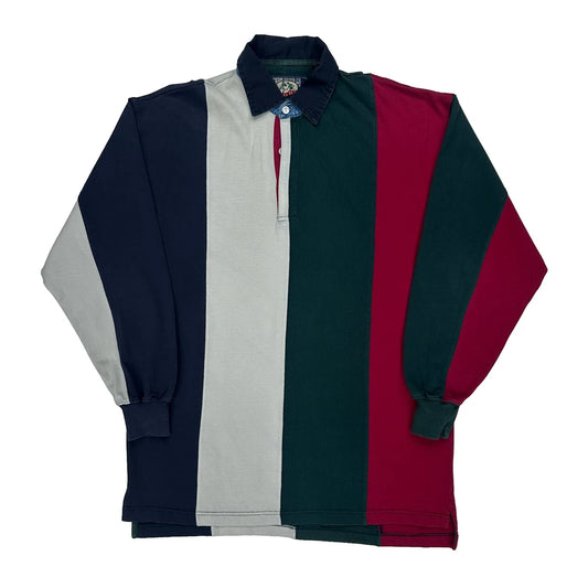 Authentic Construction Casual Clothing Striped Rugby Shirt - Large Multicoloured Cotton