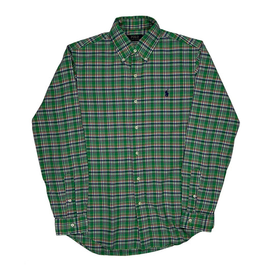Polo By Ralph Lauren Checked Shirt - Small Green Cotton