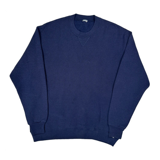 Blank Unbranded Sweatshirt - Large Navy Cotton Blend