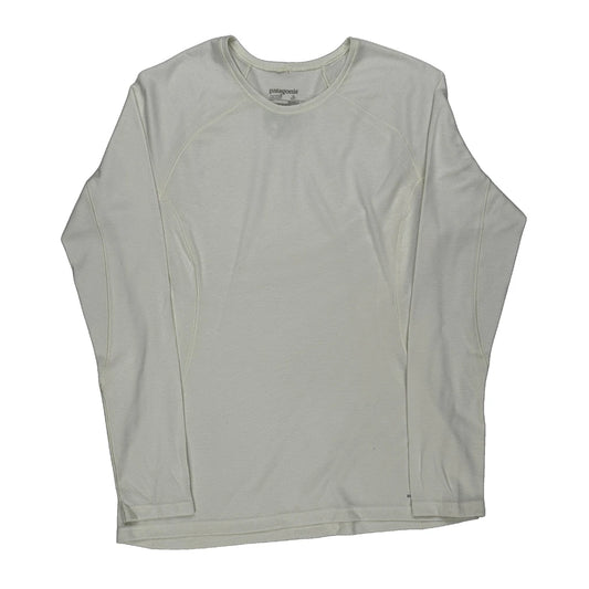 Capilene 3 Midweight Patagonia Long Sleeve T-Shirt - Medium White Polyester