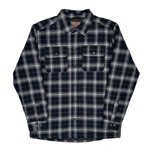 Rugged Elements Checked Shirt Jacket - Medium Blue Cotton