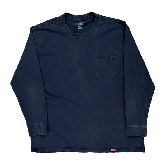 Dickies Long Sleeve T-Shirt - 2XL Navy Cotton