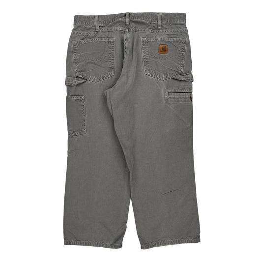 Carhartt Double Knee Carpenter Trousers - 34W 30L Grey Cotton