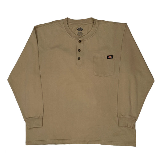 Dickies Long Sleeve T-Shirt - 2XL Beige Cotton