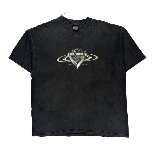 Barrie Ontario, Canada Harley Davidson Graphic T-Shirt - XL Black Cotton