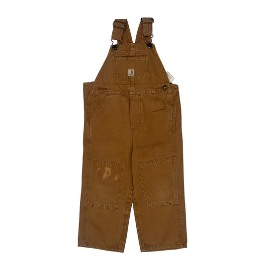 Age 3 Carhartt Double Knee Dungarees - 2XS Brown Cotton
