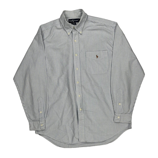 Ralph Lauren Striped Shirt - Medium Blue Cotton