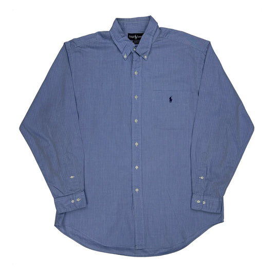 Yarmouth Ralph Lauren Striped Shirt - Large Blue Cotton