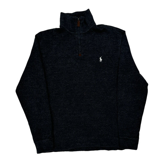 Polo By Ralph Lauren 1/4 Zip - Medium Black Cotton