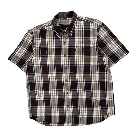 Relaxed Fit Carhartt Short Sleeve Shirt - Large Brown Cotton