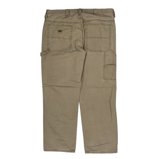 Lee Carpenter Trousers - 36W 30L Beige Cotton Blend